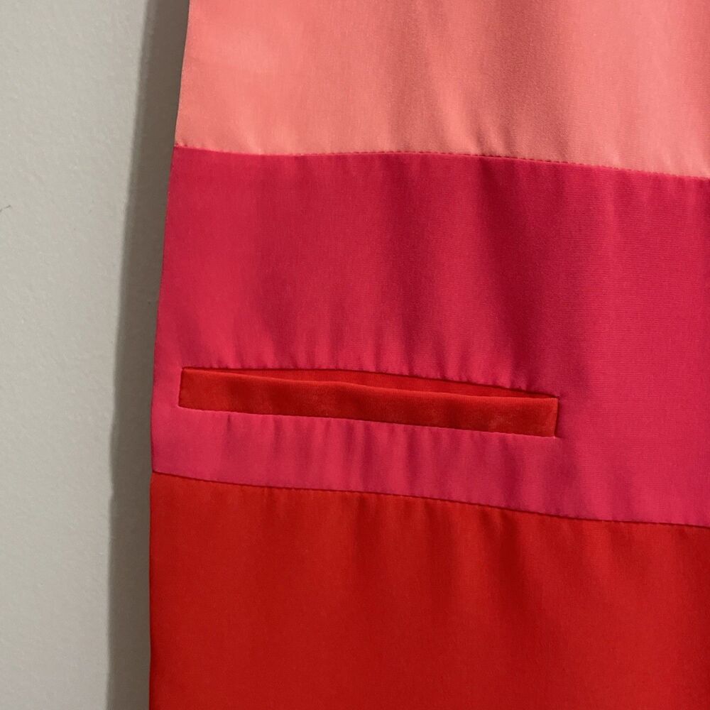H&M Women’s Colorblock Sleeveless Shift Dress Size 4 Faux Pockets Casual - Picture 6 of 9